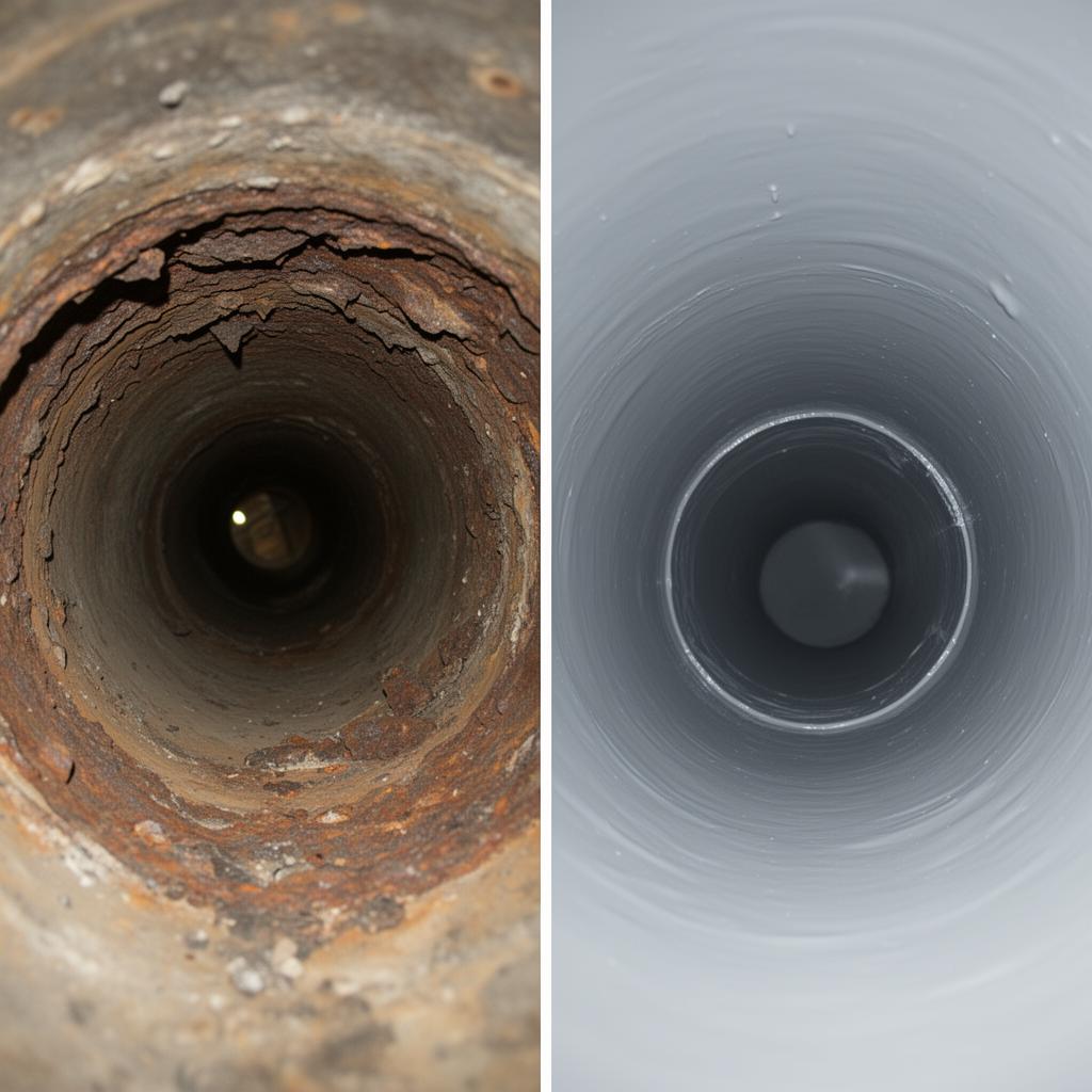 לפני ואחרי שיקום צנרת